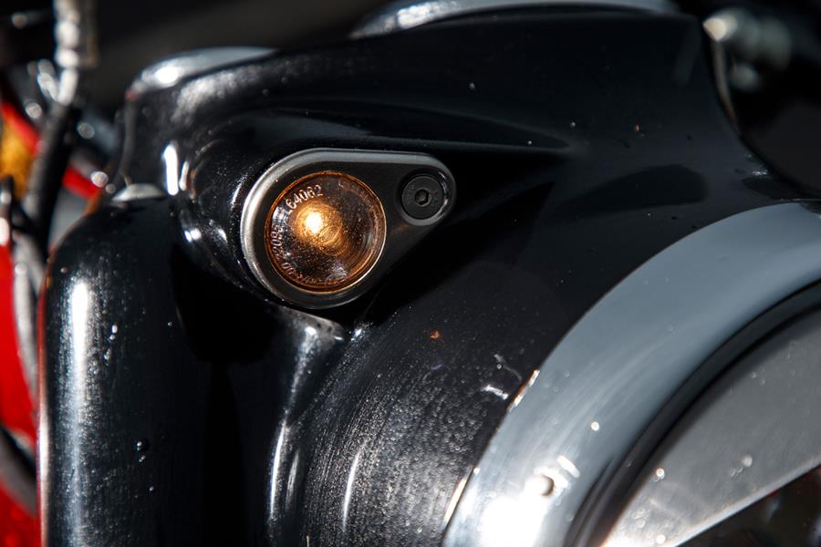 One of two spotlights on the Royal Enfield Classic 350