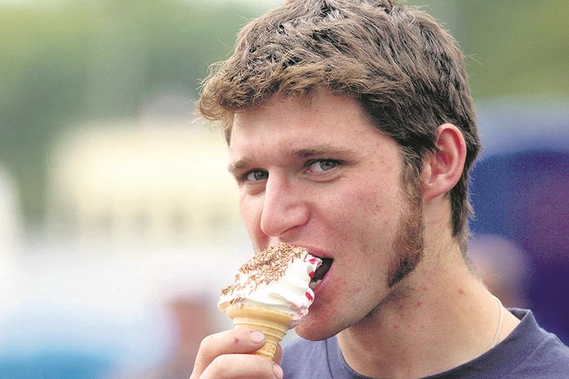 Do you want a flake with that? Pre-cycling addict Martin in the paddock.