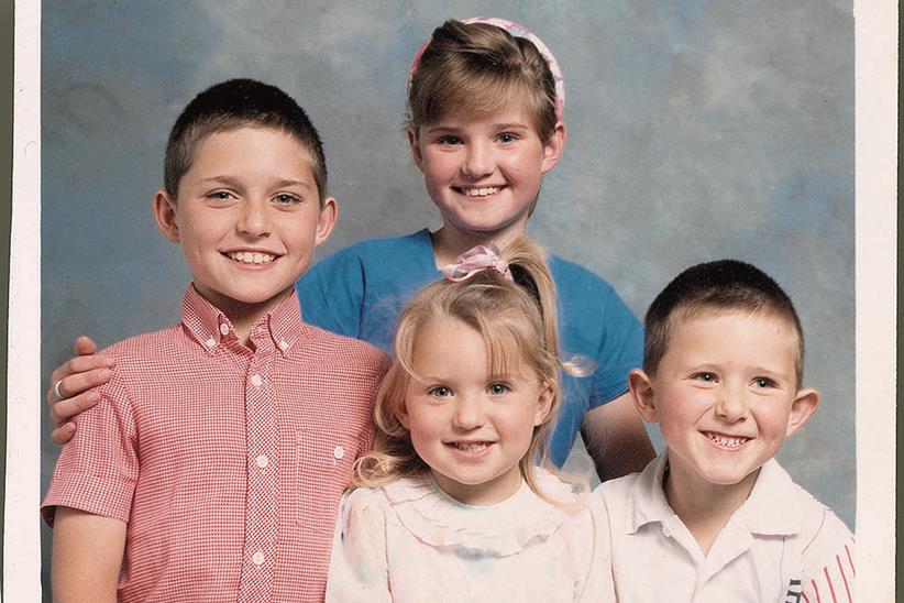 The Martin family: from left, Guy, little sister Kate, Sally and Stuart.