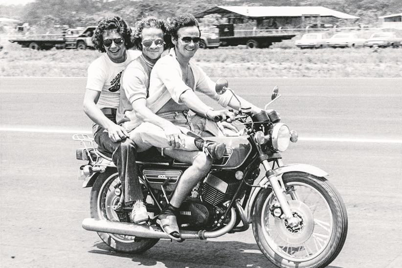 Sheene, Nixon and Cecotto in 1976. Who says socks and sandals are bad?