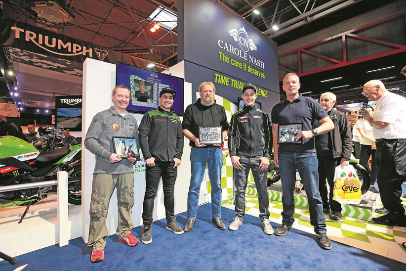 From left: Runner-up Robbie Thompson, Leon Haslam, MotoFoto winner Alex Rainnie, Jonathan Rea and third-placed Matt Gardiner.