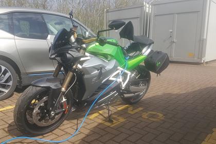 The Eva gets its first charge-up in the MCN carpark