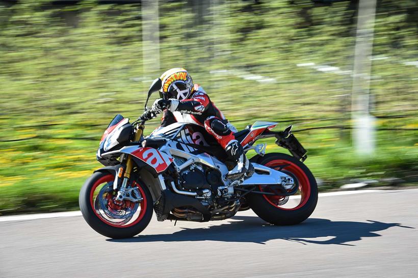 Aprilia Tuono V4 1100 on the road