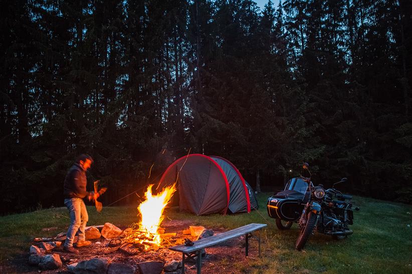 Campfires, sidecars, wonderful landscapes...we're sold