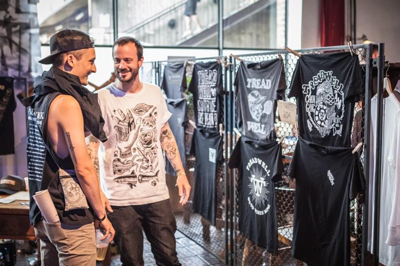 Liam Cormier of Canadian punk band Cancer bats Treadwell clothing pop-up shop