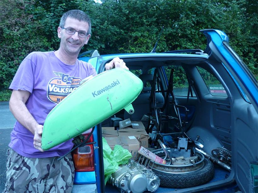 Dave and his boxes of Kawasaki H1a bits