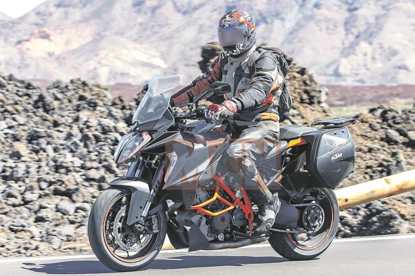 Further spy shots of the 2019 KTM Super Duke GT were captured in April 2018