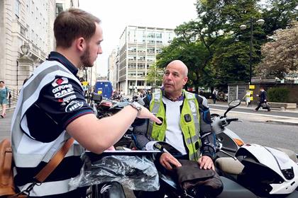 Free bike covers were handed out to commuters in London