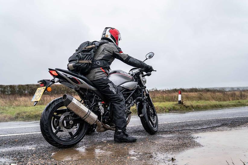 Gearing up for a wet ride on the SV650X