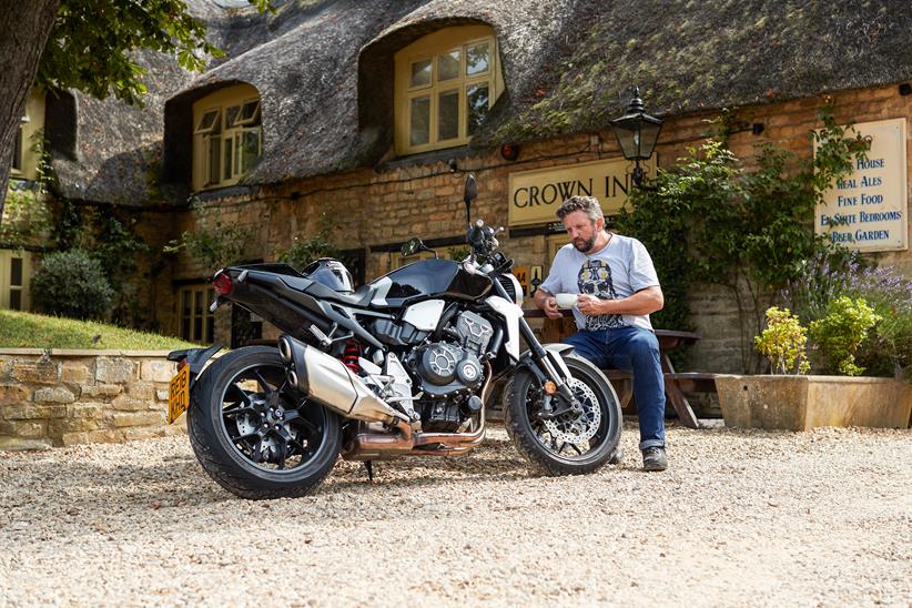 MCN's Simon Relph takes time to admire the Honda CB1000R+