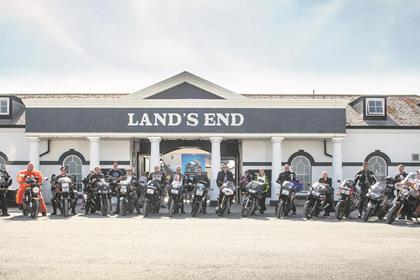 Land's End is popular with tourists and bikers 