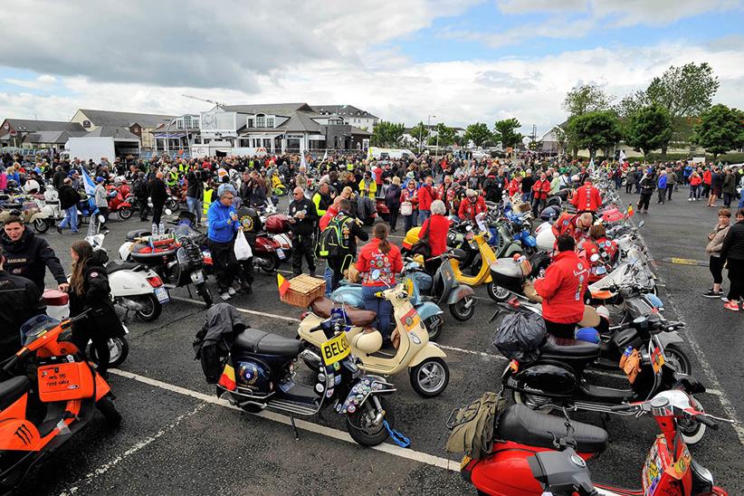 Thousands of Vespa riders attended