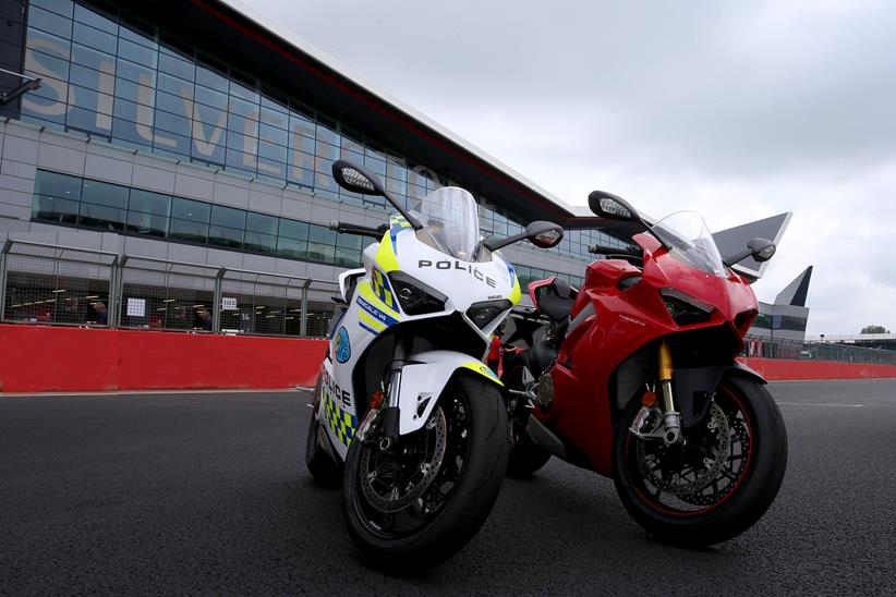 The BikeSafe Panigale has police livery