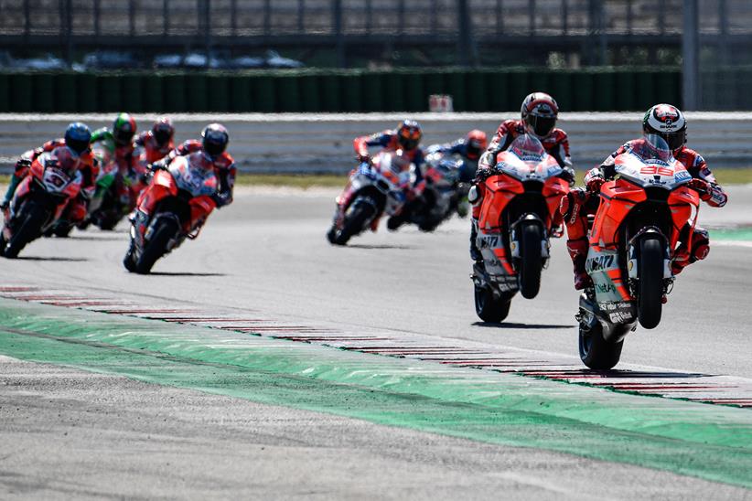 A lap of honour for the racers who took part in the Race of Champions at World Ducati Week 2018