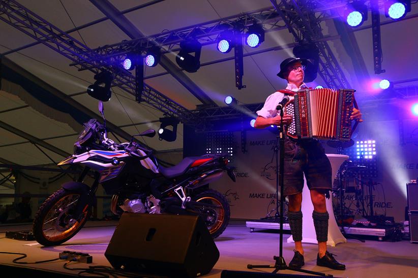 An accordion player entertains the crowds