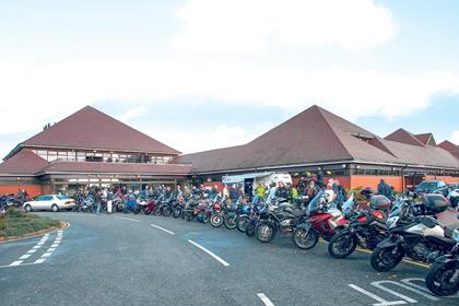 Bikes line up outside the National Motorcycle Museum