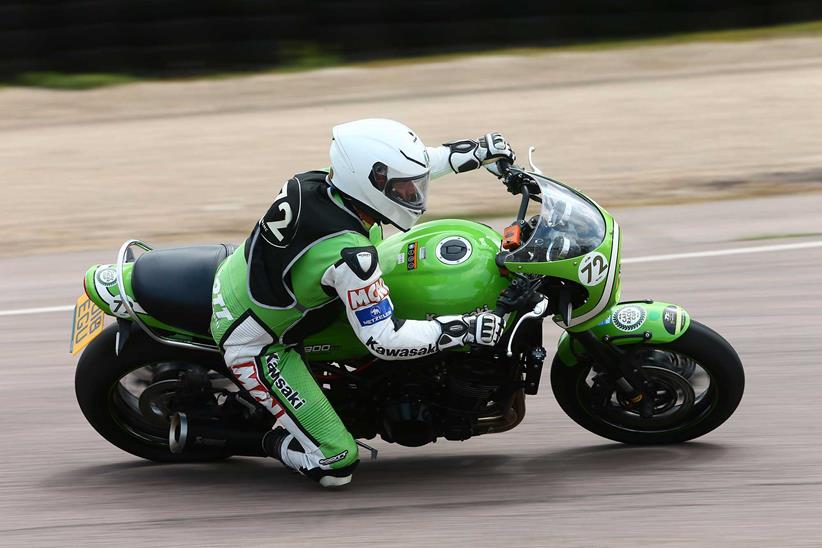 MCN's Adam Child racing his Kawasaki Z900RS Café Racer