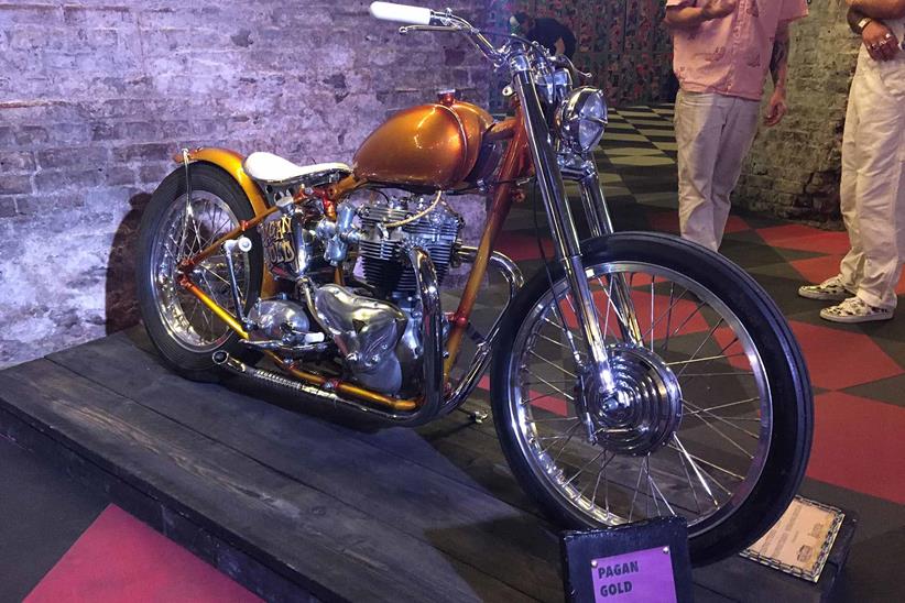 A classic Triumph chopper