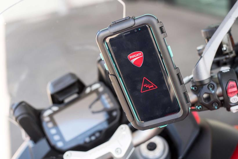 Ducati demonstrated their anti-crash tech with a Multistrada