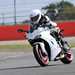 Claire Lomas completed the first lap of her BSB challenge at Silverstone