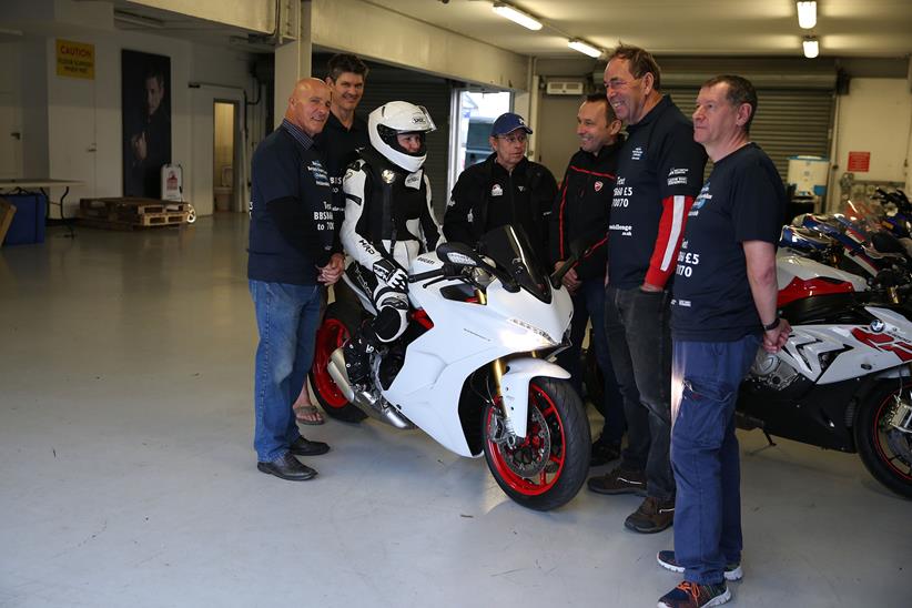 Claire Lomas MBE in the Silverstone pits