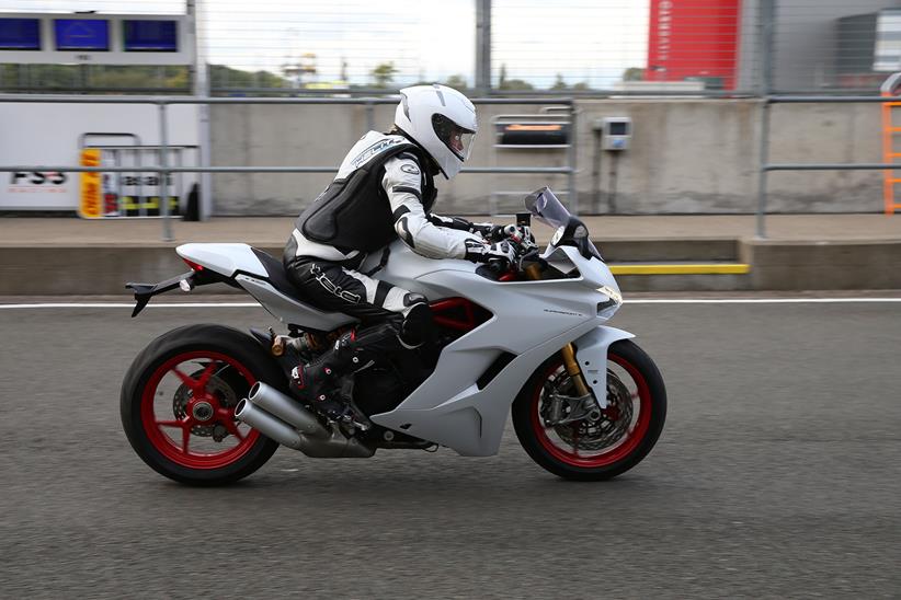 Claire rode a modified Ducati SuperSport S