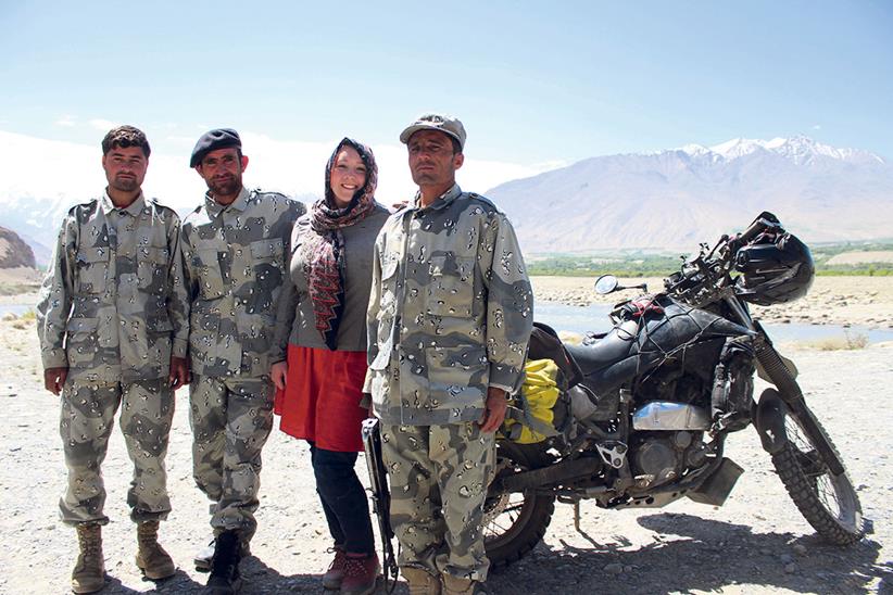 Alissa with Afghan guards