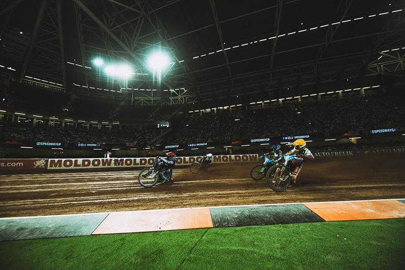 Sideways action on track (photo credit: SpeedwayGP)