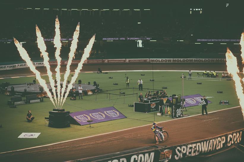 Fireworks added to the atmosphere under the roof (photo credit: SpeedwayGP)