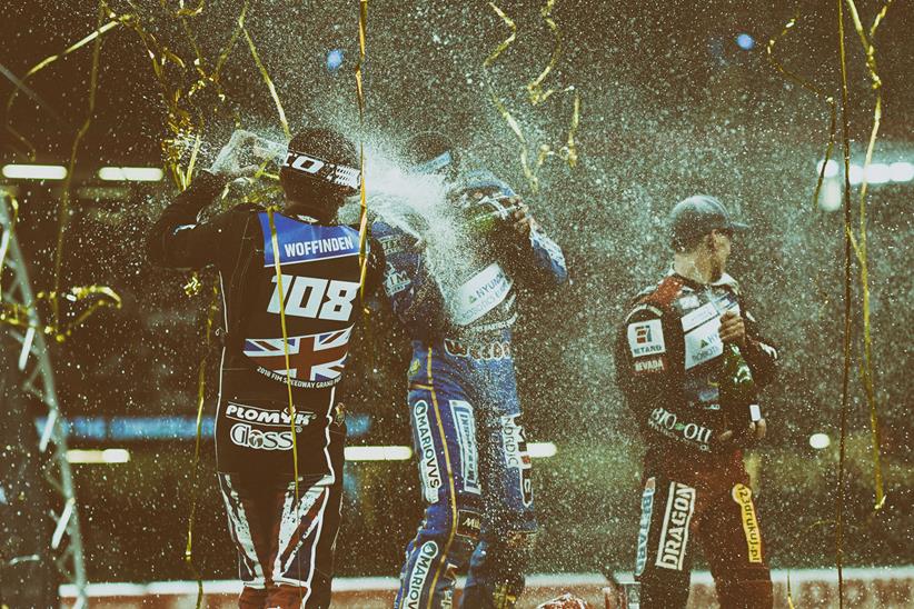 Champagne on the podium (photo credit: SpeedwayGP)