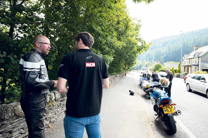 MCN talks with a pulled-over biker