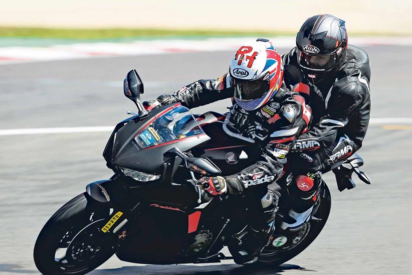 Pillion laps are available at the Ron Haslam Race School