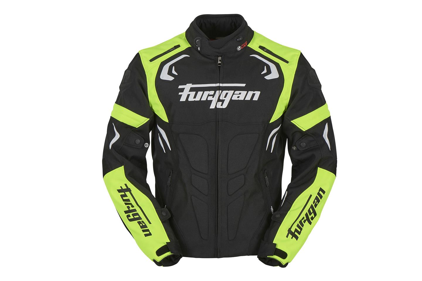 Black Furygan Blast Waterproof Textile Sports Motorcycle Jacket Yellow 