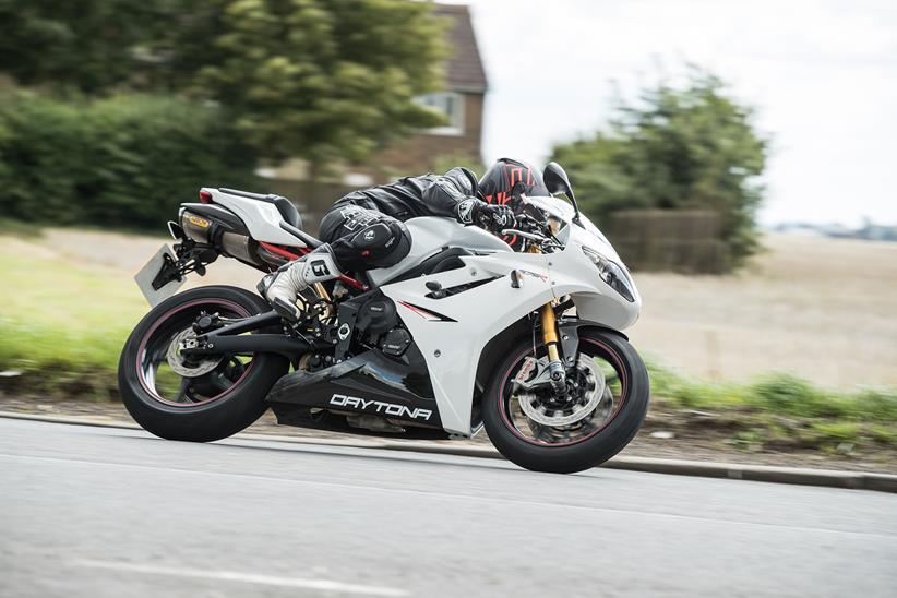 The Daytona 675R is ideal on a back road