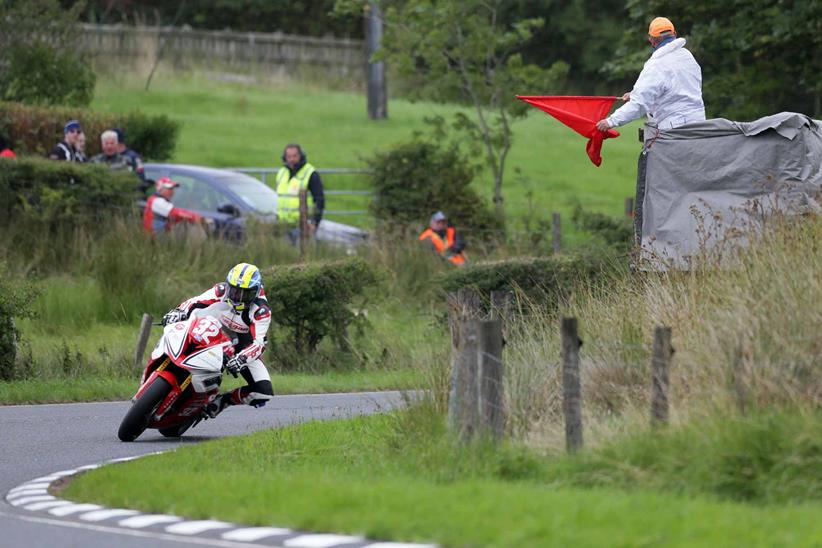 The Superbike race was red-flagged