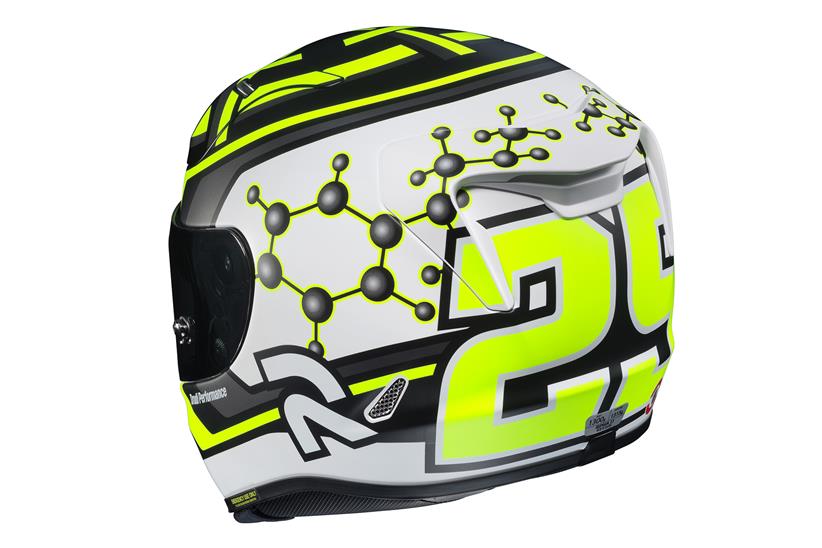 The back of the helmet features Iannone's number