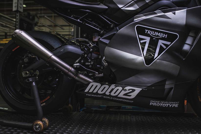 This new Moto2 engine is the final revision of the 765cc triple motor