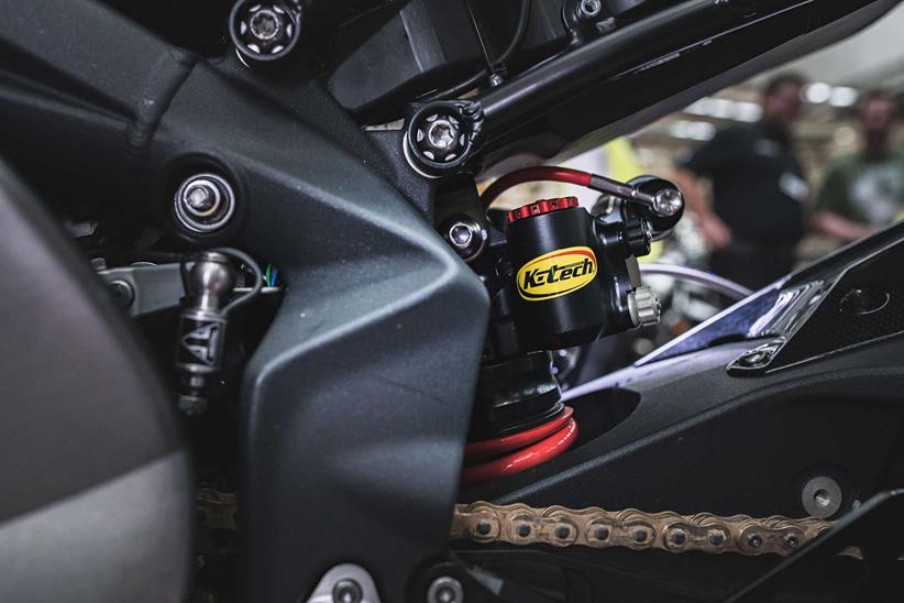 The new Moto2 engine has increased power and more advanced Magneti Marelli ECU