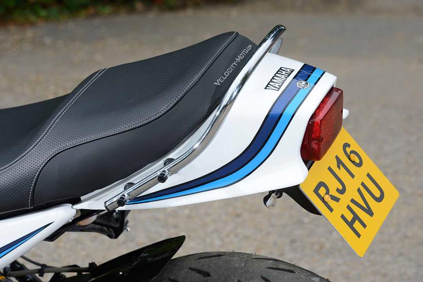 The bike features a re-designed tail unit