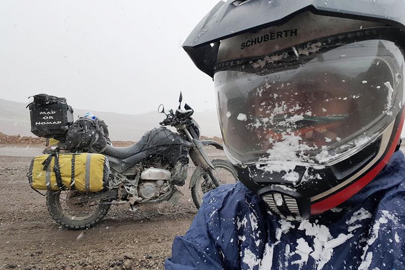 During a Pamir snowstorm