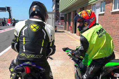 Chris Walker gives tuition on a trackday