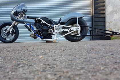 The drag bike will be auctioned for charity after use