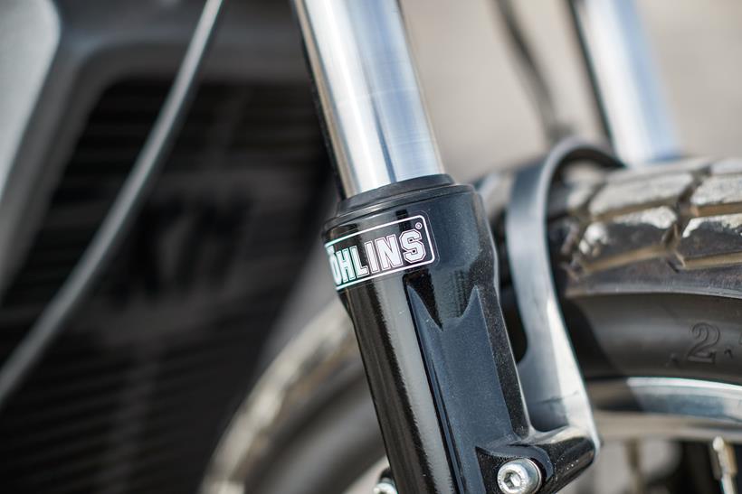 Ohlins cartridges can be fitted to the front shocks