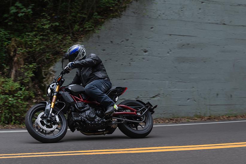 The FTR1200S feels super-stable in corners