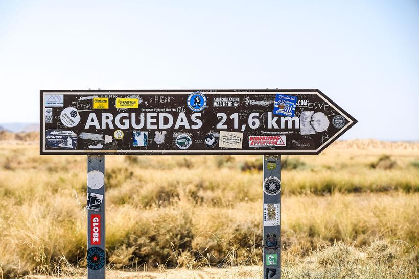 A road sign on the Trans Euro Trail