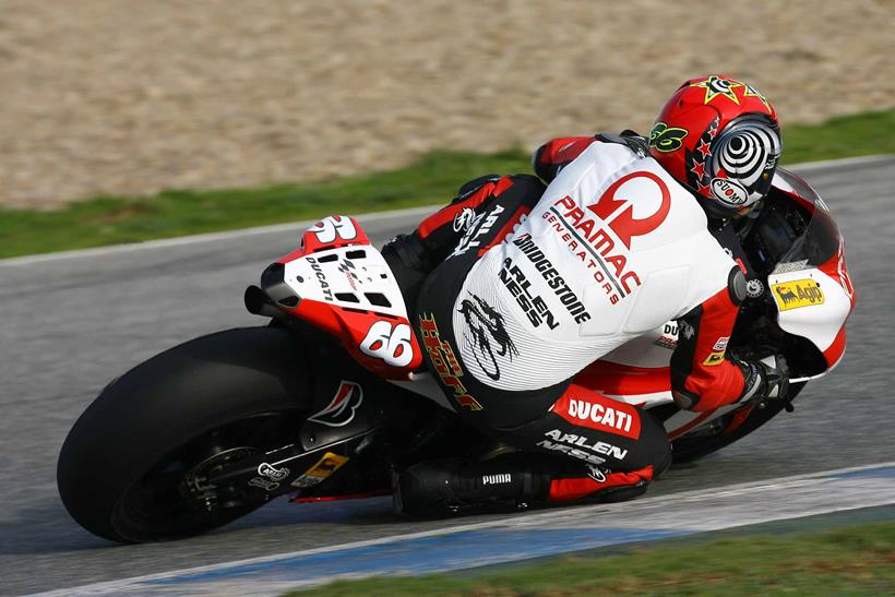 Hofmann became a test rider after the end of his racing