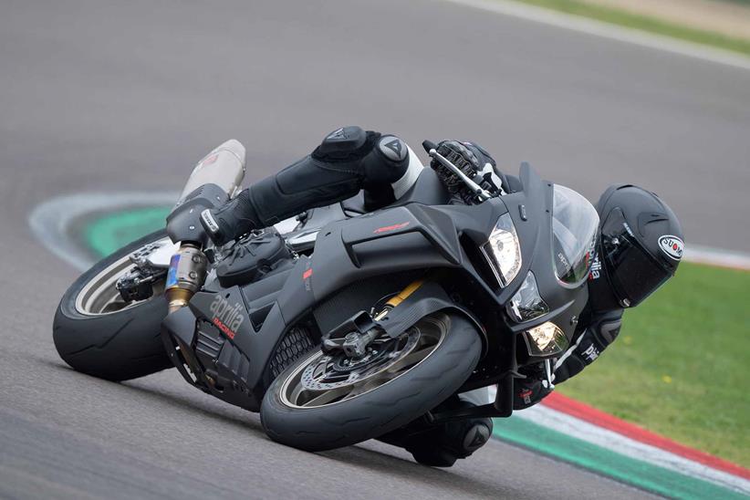 The 2019 Aprilia RSV4 1100 on track