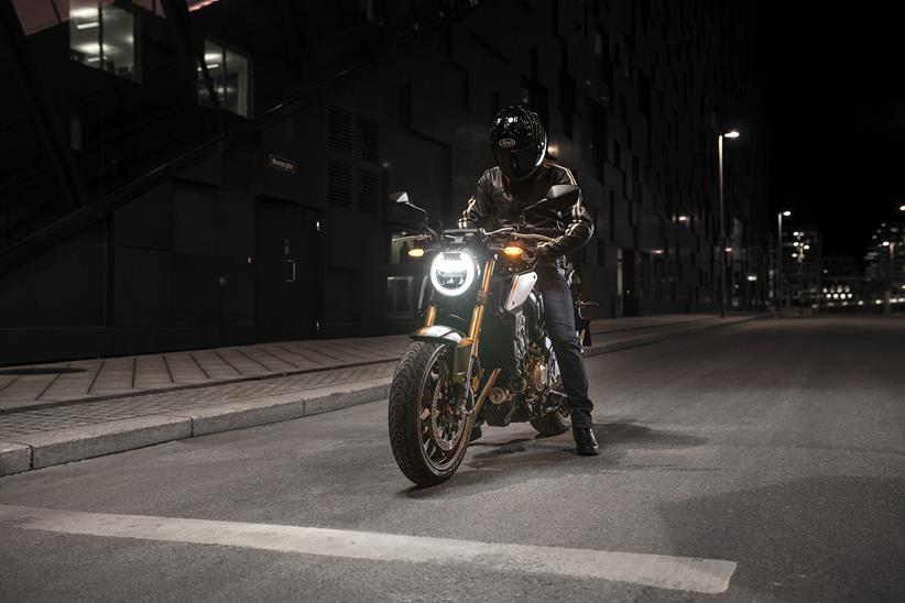 The CB650R gets a more aggressive riding position