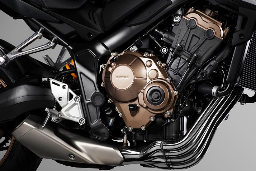 The CB650R uses an inline four engine