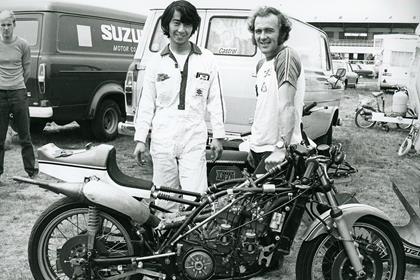 Paul Smart with a 1974 Suzuki G54